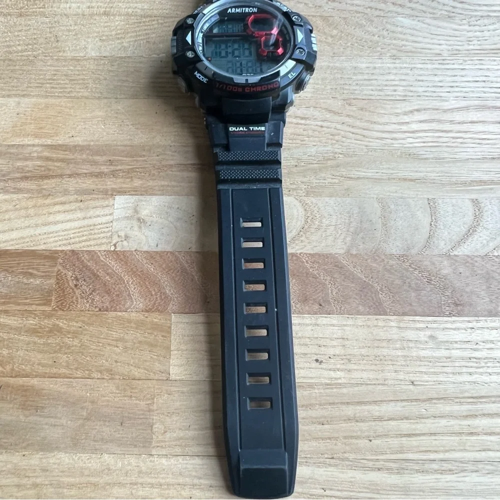 Armitron pro sport dual time digital watch NEW BATTERY